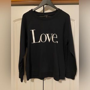 Brand new and never worn JCrew “Love” sweatshirt